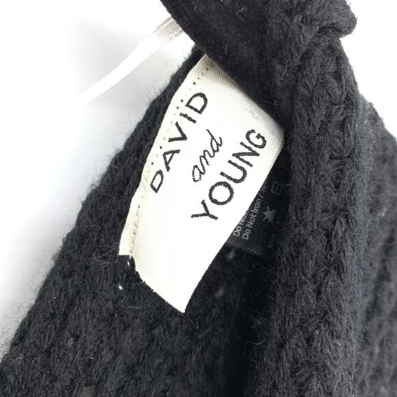 David and Young Women's O/S Open Front Lace Up Back Cardigan Sweater Vest Black - Picture 5 of 7